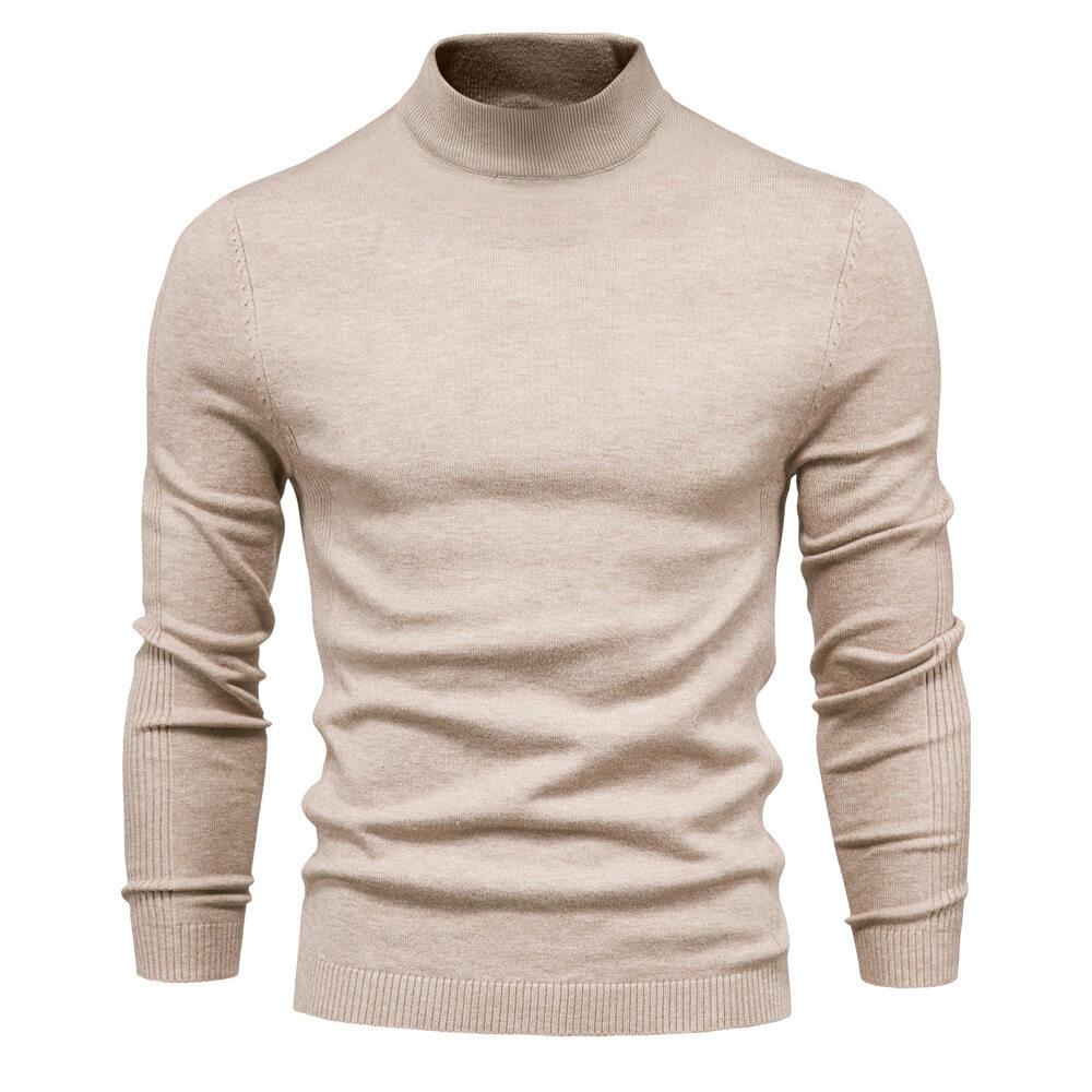 Solid Color Knitted Turtleneck Male Sweater Warm Men Pullover Winter Casual Sweaters for Men