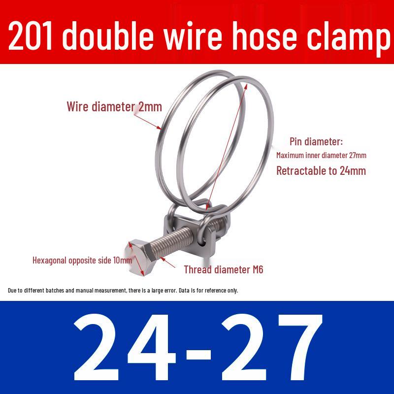 Doppeldraht-Schlauchschelle aus Edelstahl für Feuer-, Wasser-, Gasleitungen - Verdickt