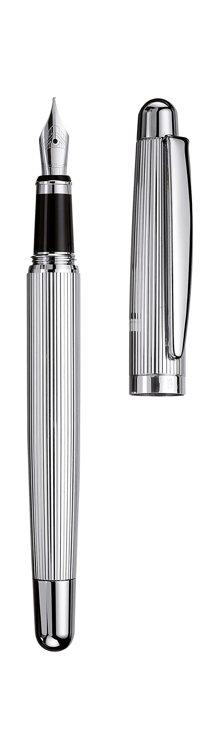 

Otto Hutt design2 striped fountain pen extra fine серебряный