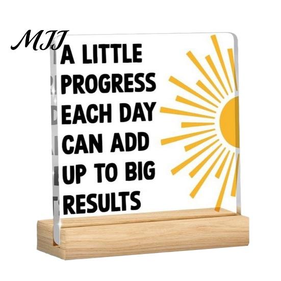 Desktop Spiritual Support Motivational Mental Health Decoration, Acrylic Sign with Wooden Stand, Quote Office Desk Decor, Inspirational Table Ornament