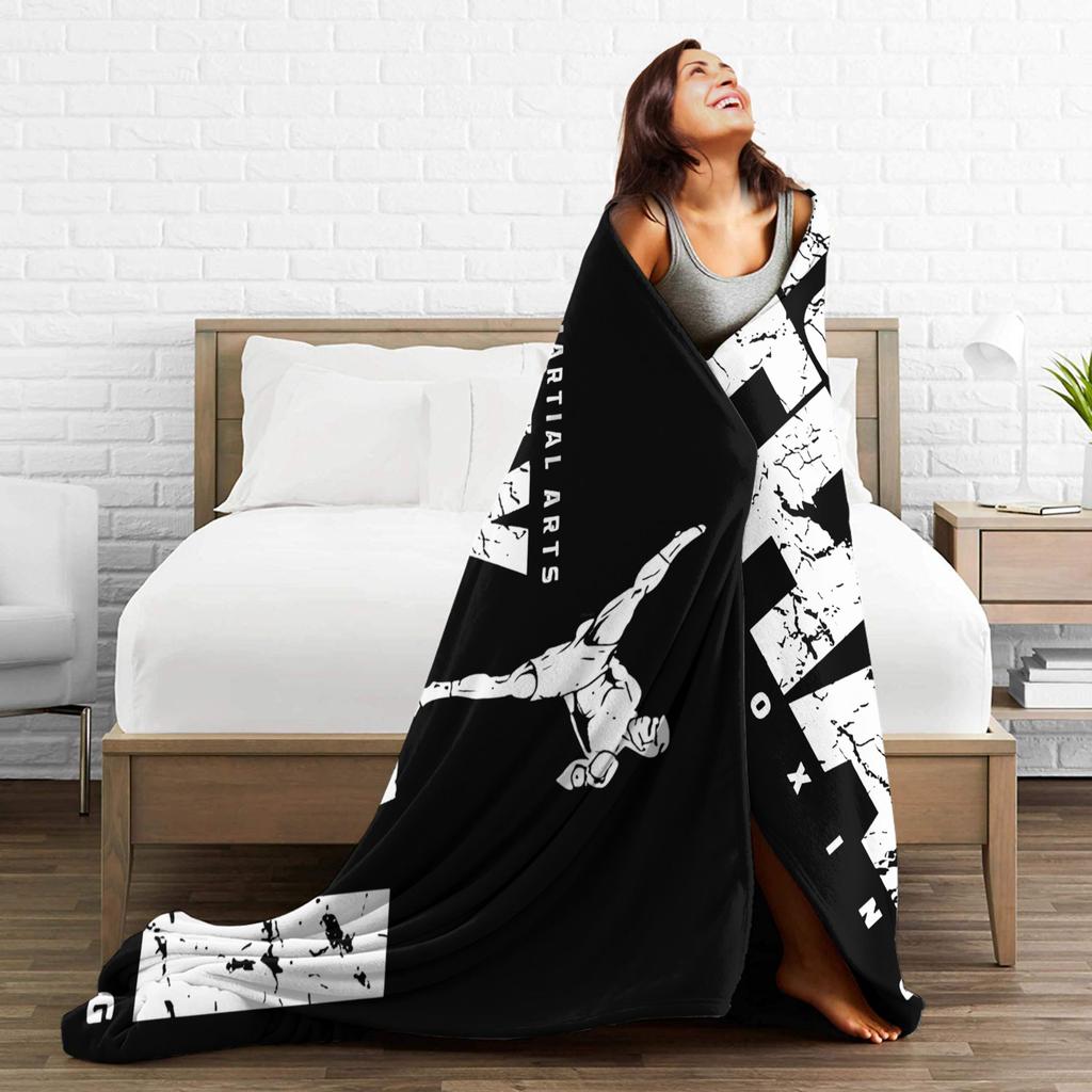 Muay Thai Brazilian Jiu-jitsu Flannel Throw Blanket Boxing Wrestling Bedding Knitted Blanket Travel Super Soft Portable Quilt