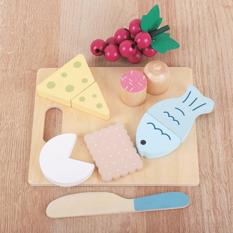 Children Simulation Breakfast Bread Milk Dessert Play House Combination Wooden Role Playing Toys