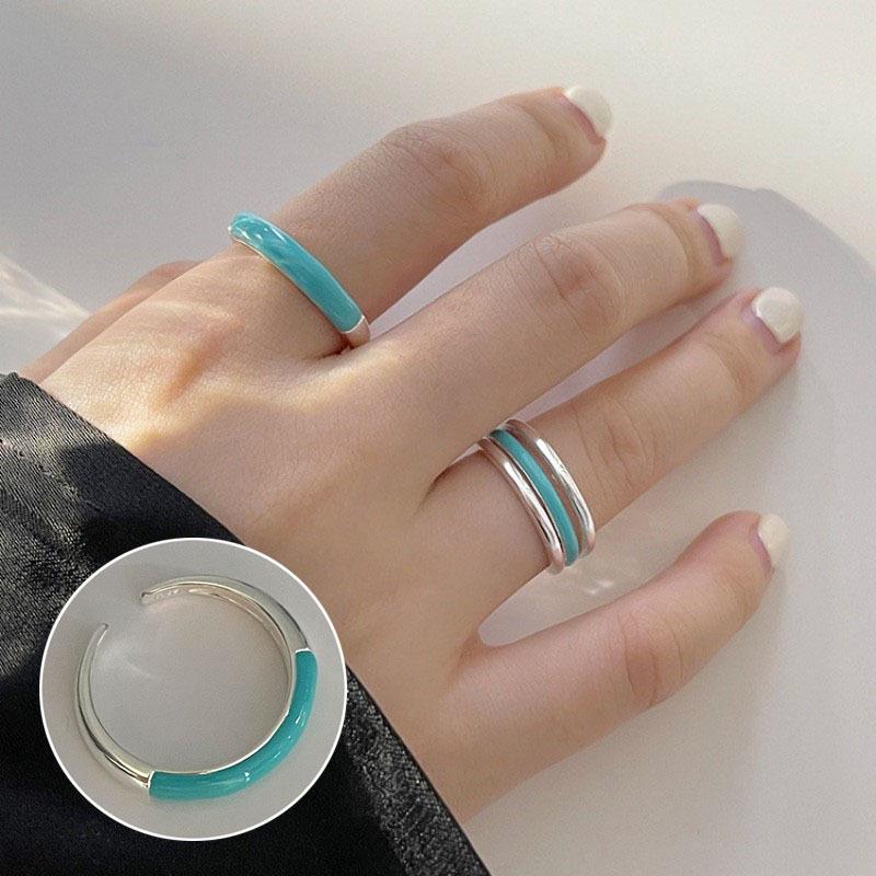 European-American S925 Silver-Plated Geometric Open Ring - Retro, Creative, and Stylish Index Finger Design for Women
