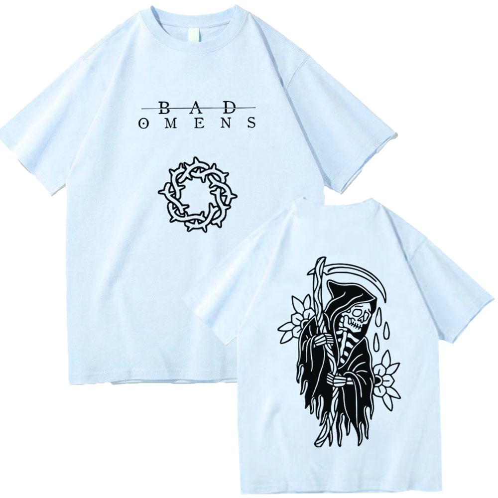 Bad Omens Shirt Bad Omens Rock Music Shirt Harajuku Bad Omens Merch Gift for Bad Omens O-Neck Short Sleeve Shirts Unisex Tops