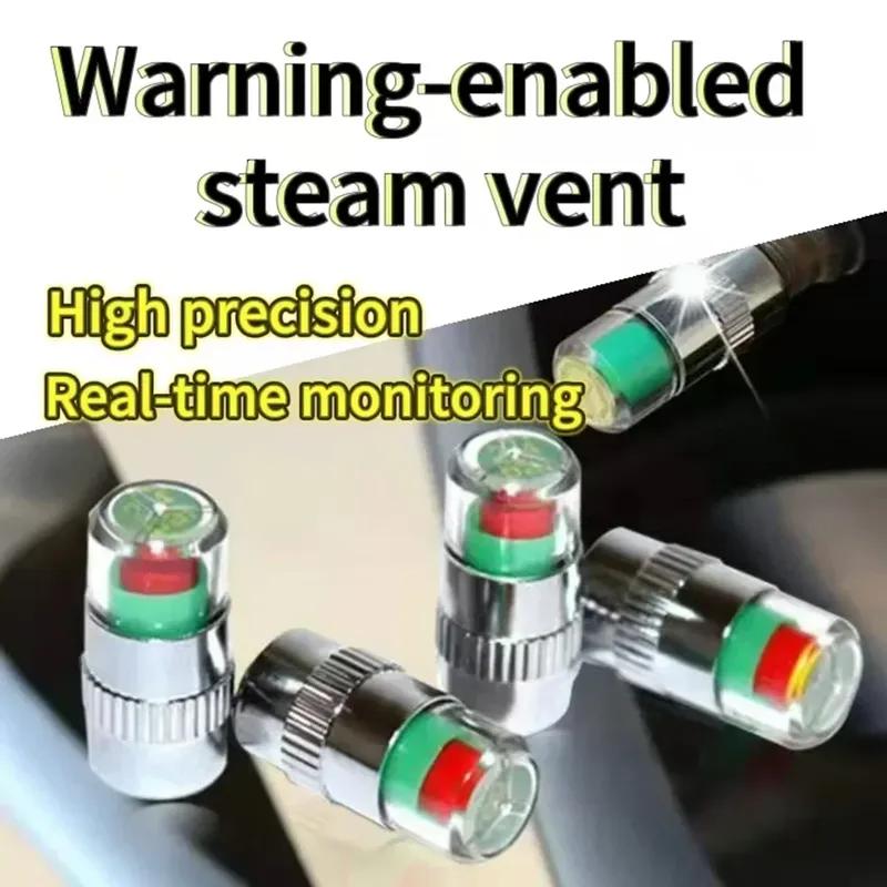 4/2 Stück Auto Reifendruckmesser Ventilkappe Sensor Anzeige Warnung Überwachungswerkzeug Motorrad Reifenkappe Anzeige Luftdruckmesser