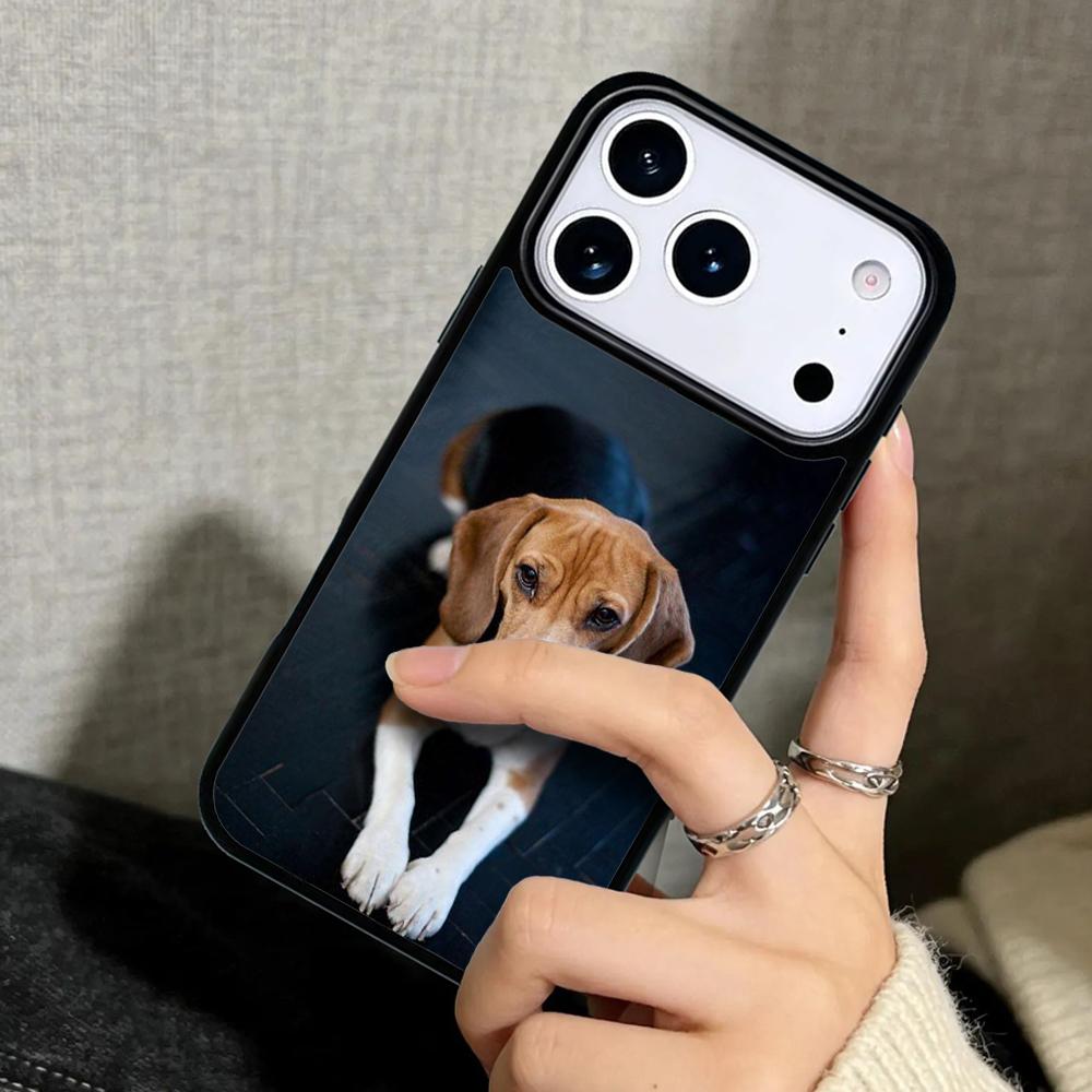 Capa Case for iPhone 17 Air 16 Pro Max 15 Plus 11 13 Mini 14 12 Back Phone Cover Beagle Dog Cute Cartoon