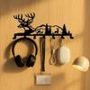 Bohemian Deer Key Holder Wall Organizer 5 Hooks for Keys Coats Hats Nature Farmhouse Cottage Christmas Gift