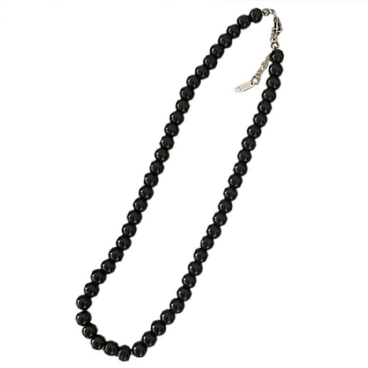 Strands Necklace Black Pearls Necklace Round Imitation Pearl Choker Clavicle