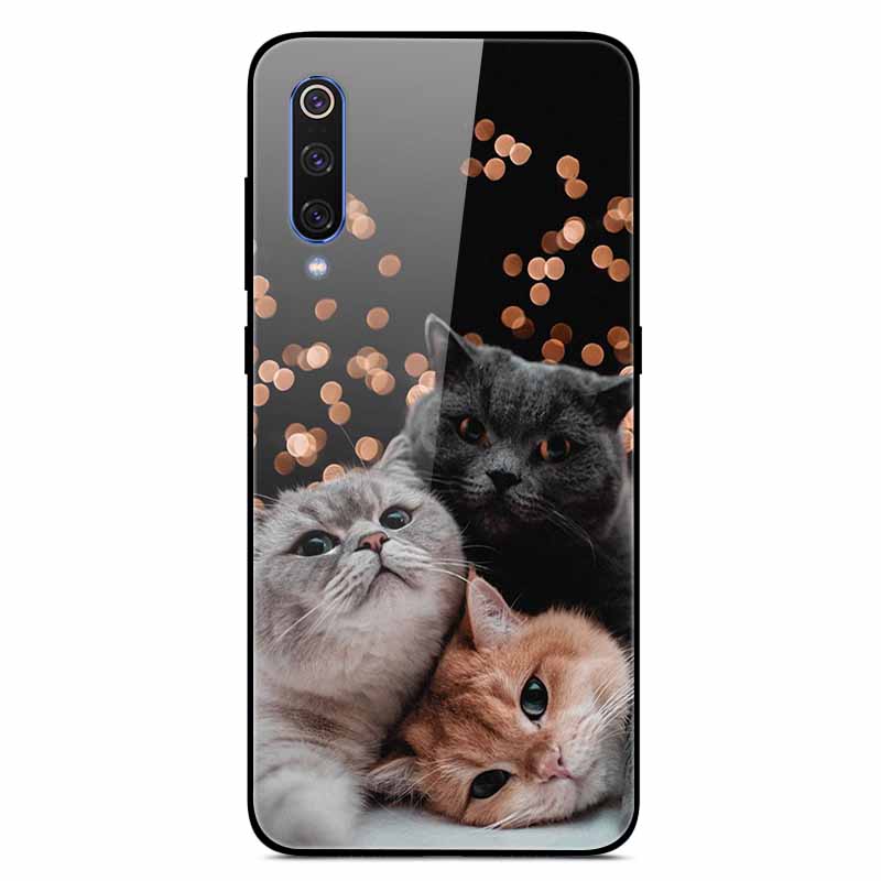 For Xiaomi Mi A3 Cases Luxury Tempered Glass Space Phone Covers for Xiaomi MI 9 Lite Case 9lite MiA3 Hard Back Shell Protective