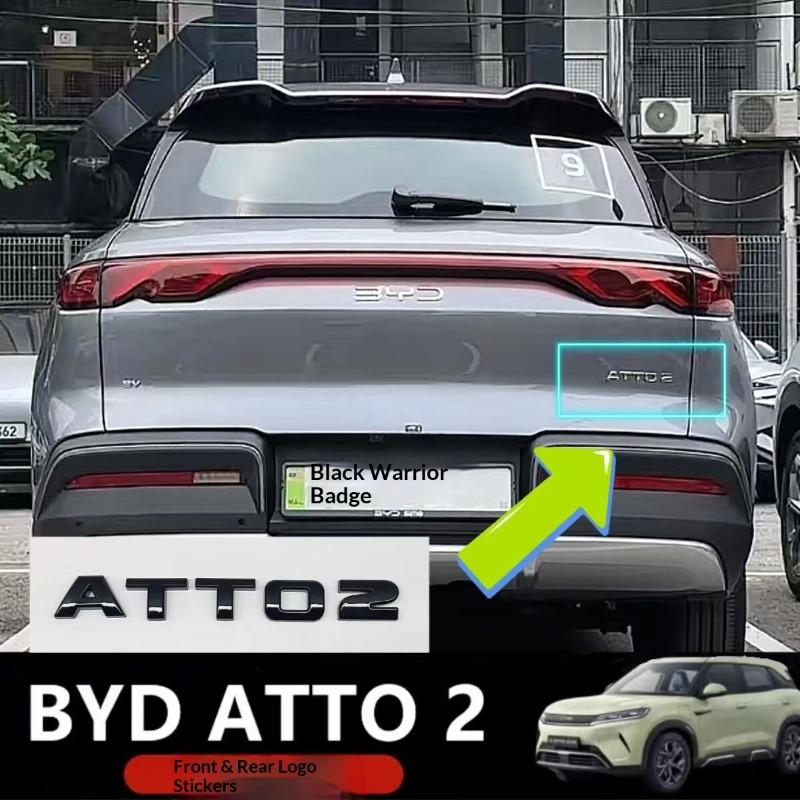 Per BYD Atto 2 Guida a Destra Paraurti Anteriore Logo Nero Emblema Posteriore Adesivo Personalizzato Speciale Auto