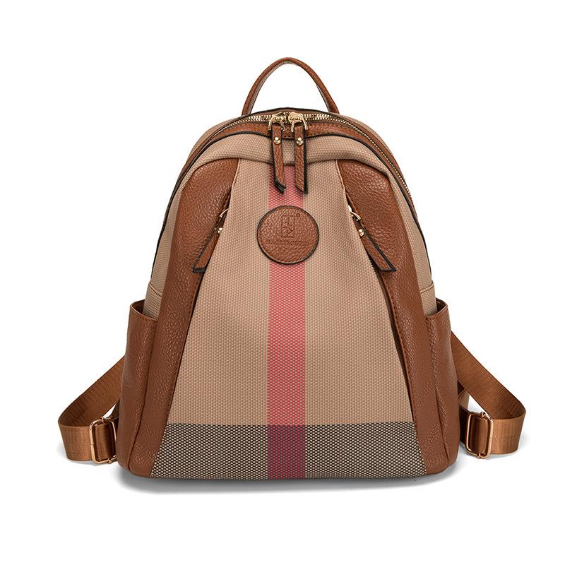 Today's popular bags women's new plaid print backpack versatile casual women's backpack