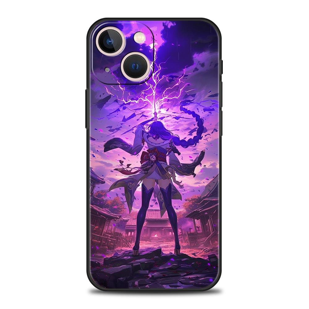 Handyhülle Für iPhone 17 16e 15 14 13 12 11 Pro Max SE 7 8 Plus Hülle iPhone 16 Weiche TPU Hülle Raiden Shogun Genshin Impact