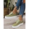 New Autumn European American Style Women's Thick Soled Solid Color Metal Flat Casual Shoes