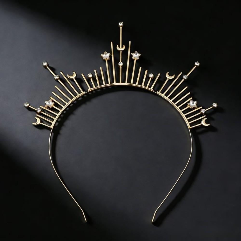Gothic Spiked Hair Hoop Headpiece Renaissance Cosplay Headband Women Glory Sun Crown  Wedding