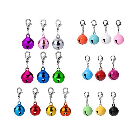 Pet Bells Vibrant Color Smooth Surface Lobster Clasp Design High Durability Easy-wearing Dress Up Metal Pet Cat Dog Collar Accessories Jingle