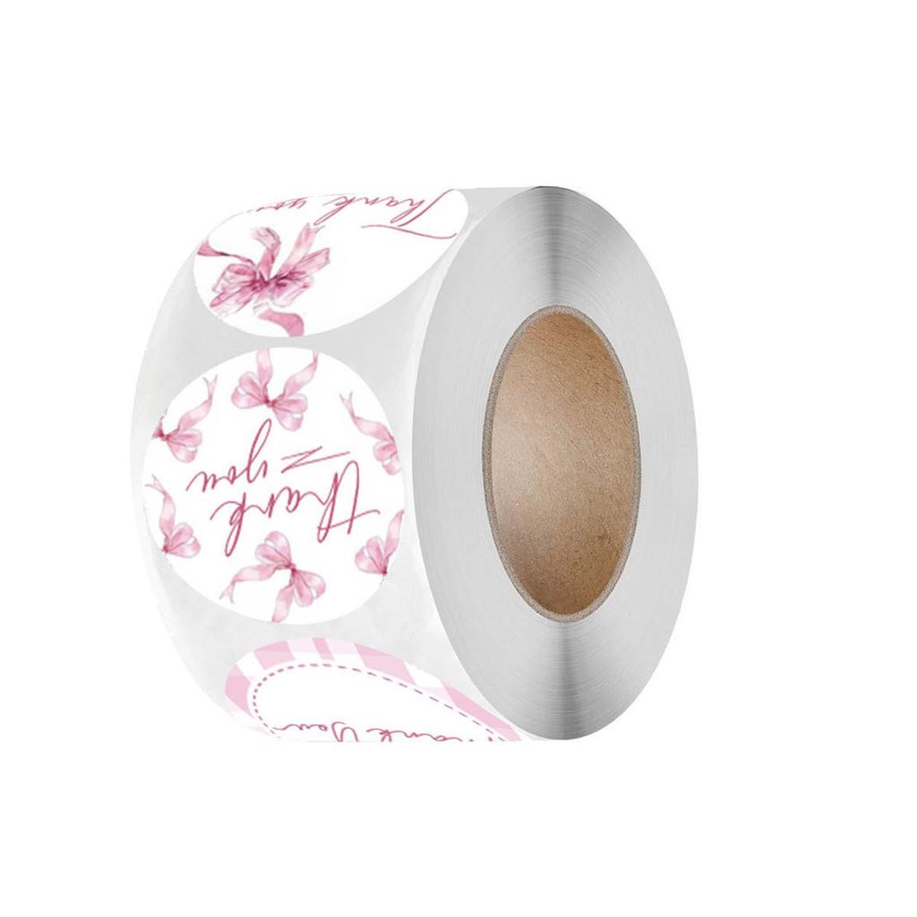 Thank You Sticker Lovely Bows Sticker Decorative Labels Thank You Labels Gift Sealing Sticker Round Sticker for Party