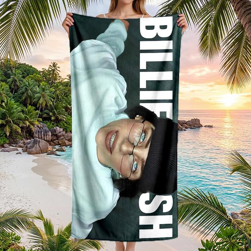 Asciugamano da Spiaggia Billie Eilish Portatile Morbido Asciugatura Rapida per Nuoto Campeggio Vacanze