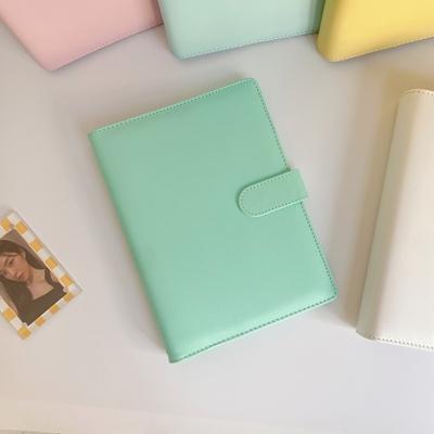 MINKYS Kawaii Candy Color A5 PU Leather Kpop Photocards Collect Book Photo Cards Album Storage Book School Stationery