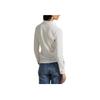 Polo Ralph Lauren Mesh Cotton Solid Embroidered Long Sleeve Polo Shirt Women Tops White 211971704-001