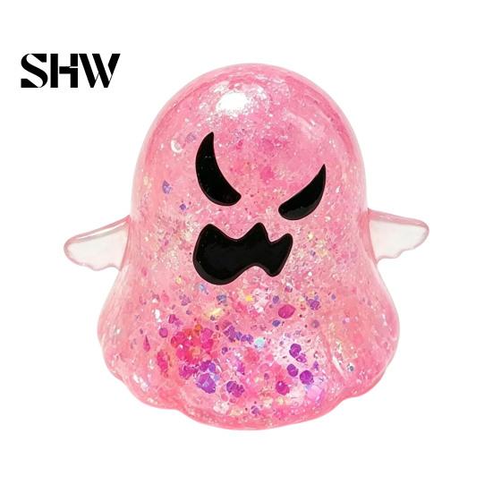 Ghost Sensory Toy Halloween Stress Relief Toy, Spooky Glitter Squeeze Clear Fidget for Focus and Relaxation Hand Tools