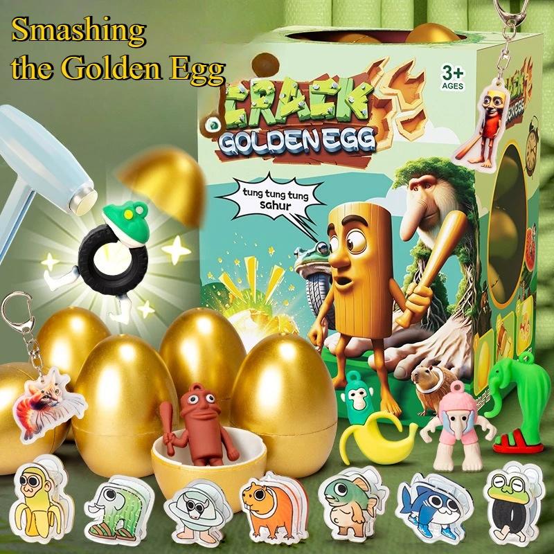 Tung Tung Tung Sahur Surprise Blind Box 20pcs Golden Eggs Italian Tralalero Tralala Bombardino Crocodilo Figures Model Kids Toy