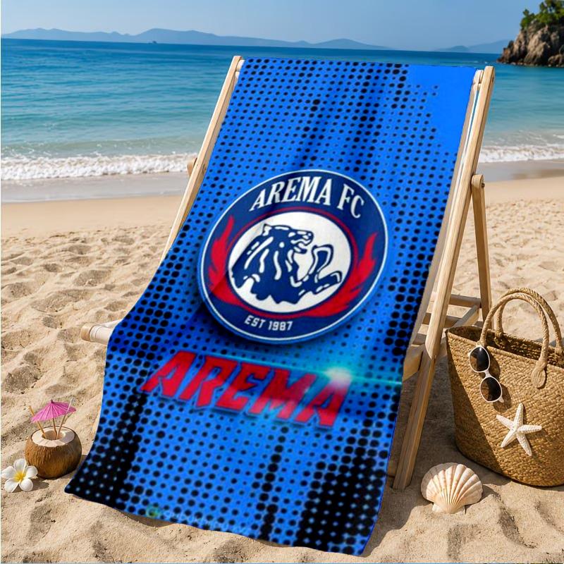 Arema Football Club Printed Microfiber Beach Towel, Soft And Absorbent, Quick-Dry, Ideal for Summer Travel, Beach Essential, Swimming Pool