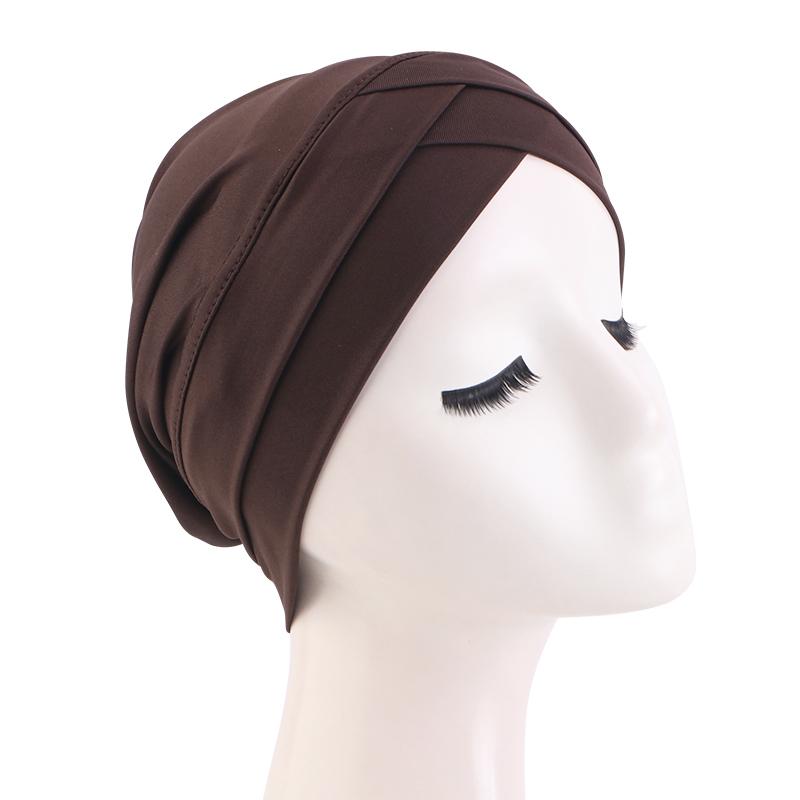 New Women cross muslim hijab inner hat Islamic UnderScarf Arab Wrap Chemo Bandana Muslim Scarf Hijab Bonnet Cap Indian Hat