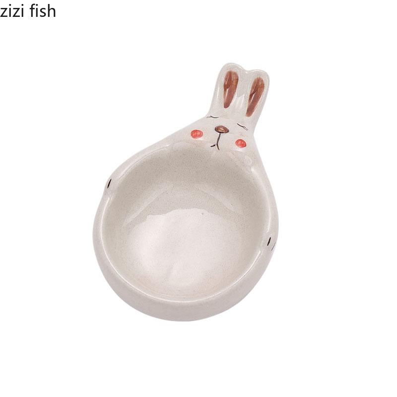 Creative Rabbit Shaped Ceramic Seasoning Dish Cartoon Soy Sauce Dish Vinegar Dish Sauce Dishes Household Cute Seasoning Tool