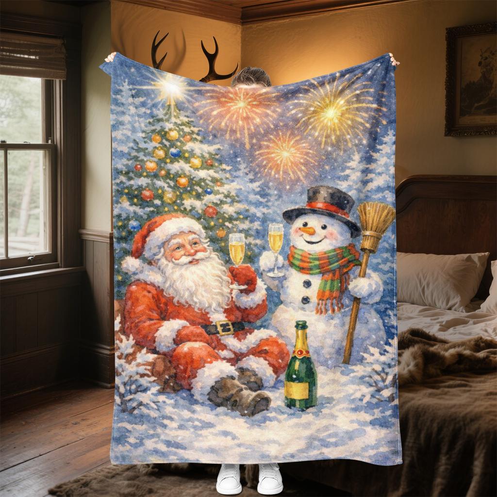 Christmas Plush Blanket Soft Comfortable All Seasons Perfect Sofa Office Naps Outdoor Travel Makes Great Gift