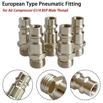 Durable G1/4 Thread Pneumatic Fitting Male Thread Quick Connect Pneumatic Connector European Standard Coupler for Air Compressor