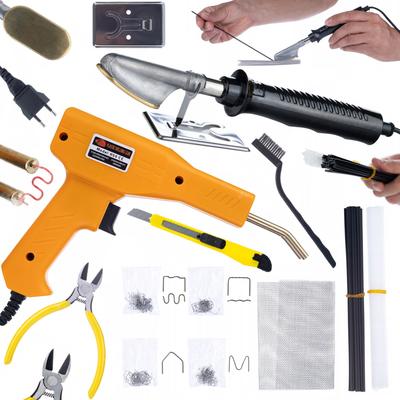 Lötkolben Bügeleisen zum Glätten von Kunststoff – Vielseitigkeit der Anwendung | Rutschfester Griff | Set mit Gittern und Heftklammer
