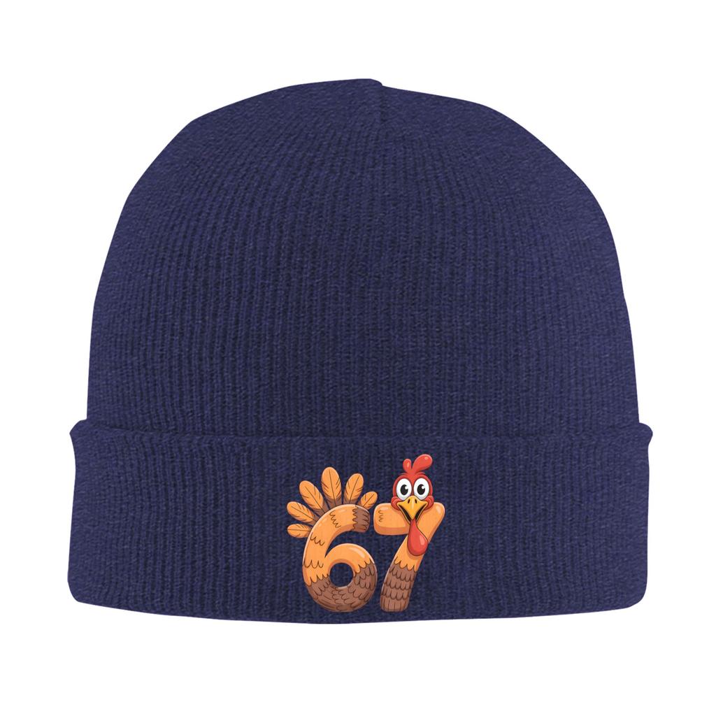 67 Thanksgiving Funny Turkey Thanksgiving 67 Turkey Beanie Hats Bonnet Hats Male Trendy Kpop Knitted Hat Winter Elastic Caps