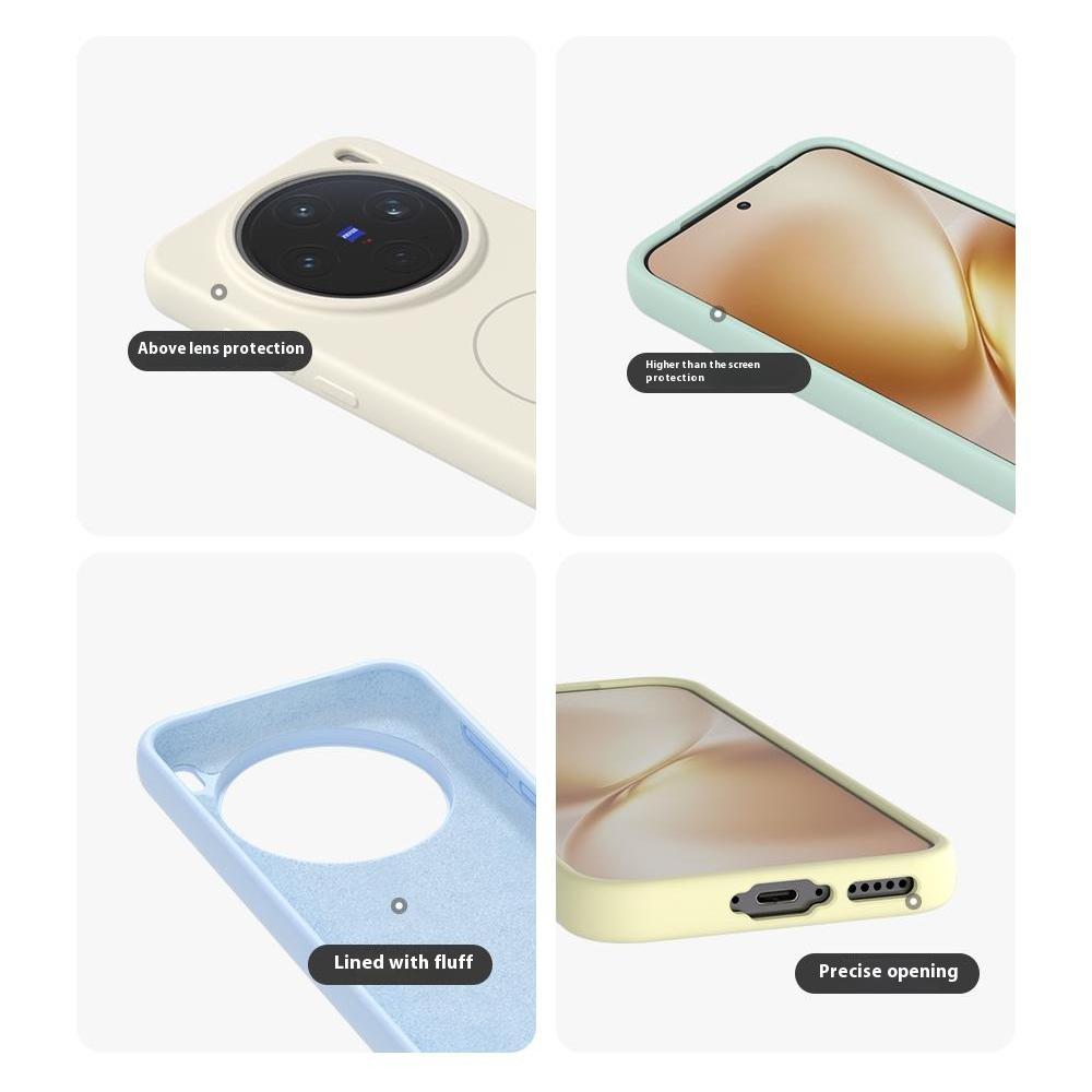For Vivo X200 5G Liquid Silicone Case Compatible with MagSafe Skin-Touch Phone Cover