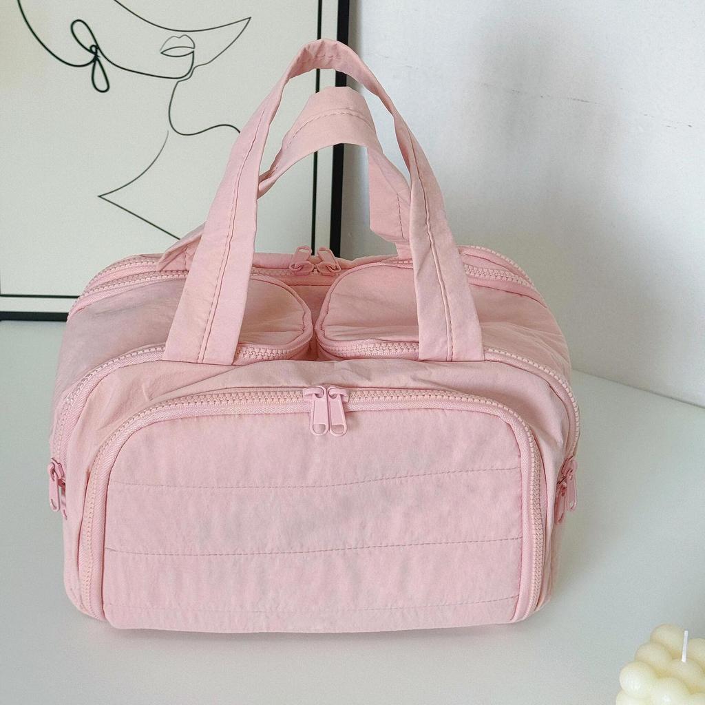 Korean Large Capacity Portable Makeup & Toiletry Bag with Partitioned Storage