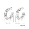 Women's Versatile Geometric Twist Copper Earrings - Fashionable, Non-Fading Brass Design for Everyday Wear