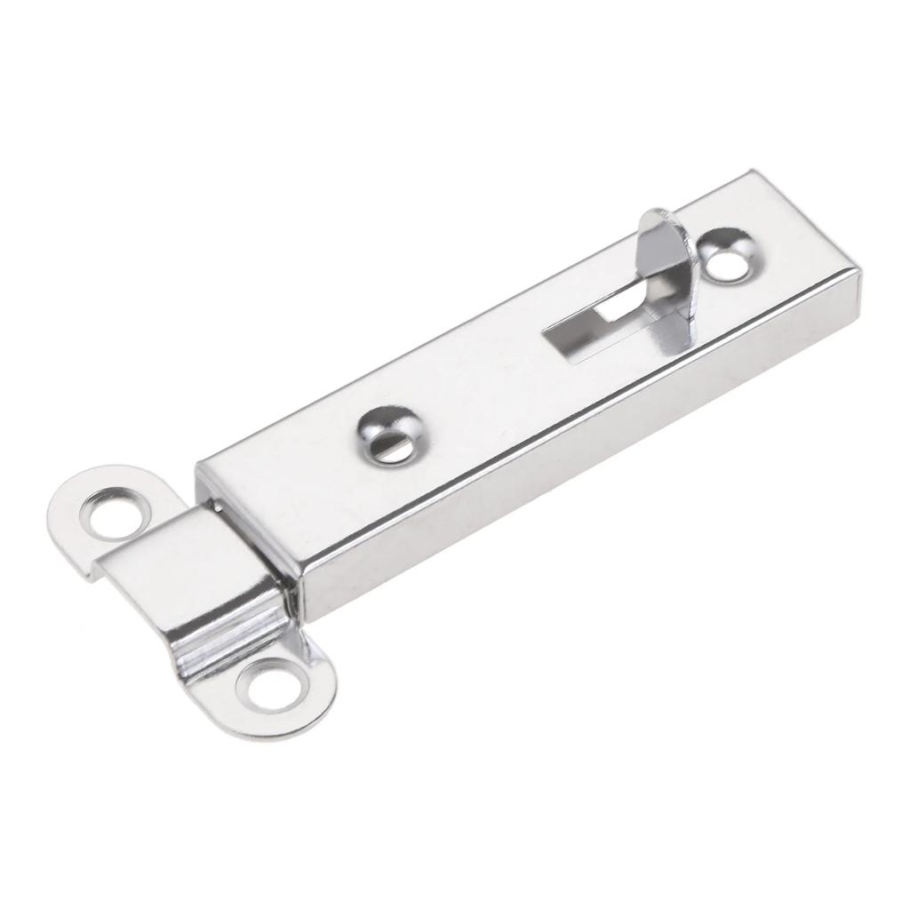 1pc Door Window Security Bolt Button Open Lock Latch Home Hardware with Screws 61*16mm Metal Silver