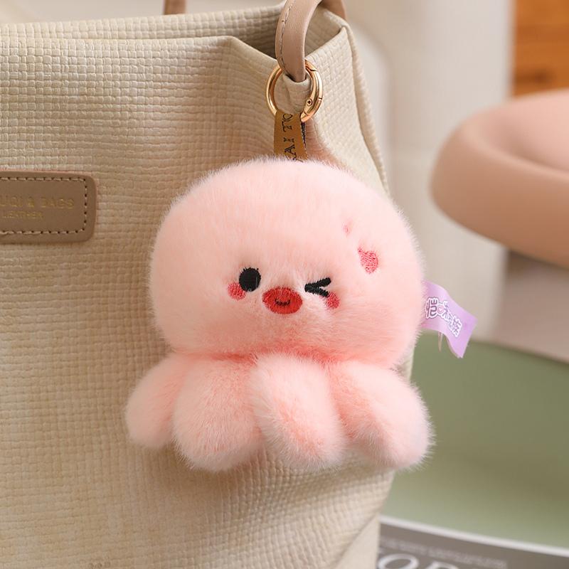 10CM Cute Octopus Plush Pendant Toys Soft Stuffed Sea Animal Doll Kawaii Octopus Keychain Bag Decoration Small Holiday Gifts