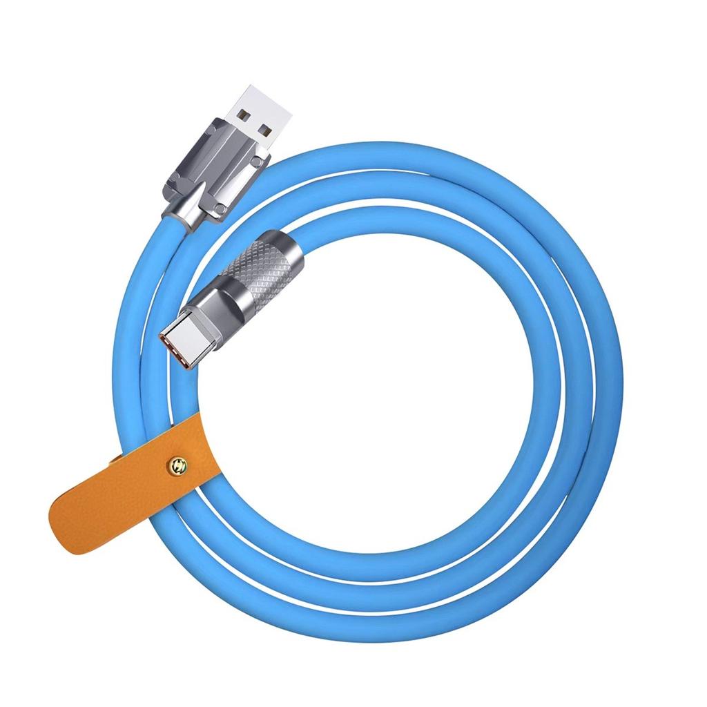 120W Super Fast Charging Cable Metal Zinc-Alloy Silicone Micro USB Type-C Charger Data Cable