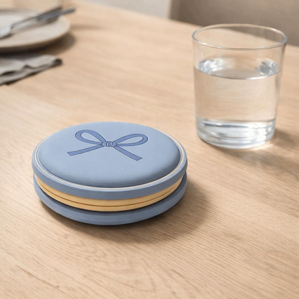 6 Piece Heat-resistant Macaroon Coaster Set Non-slip Drink Pad Household Cup Mat  Study