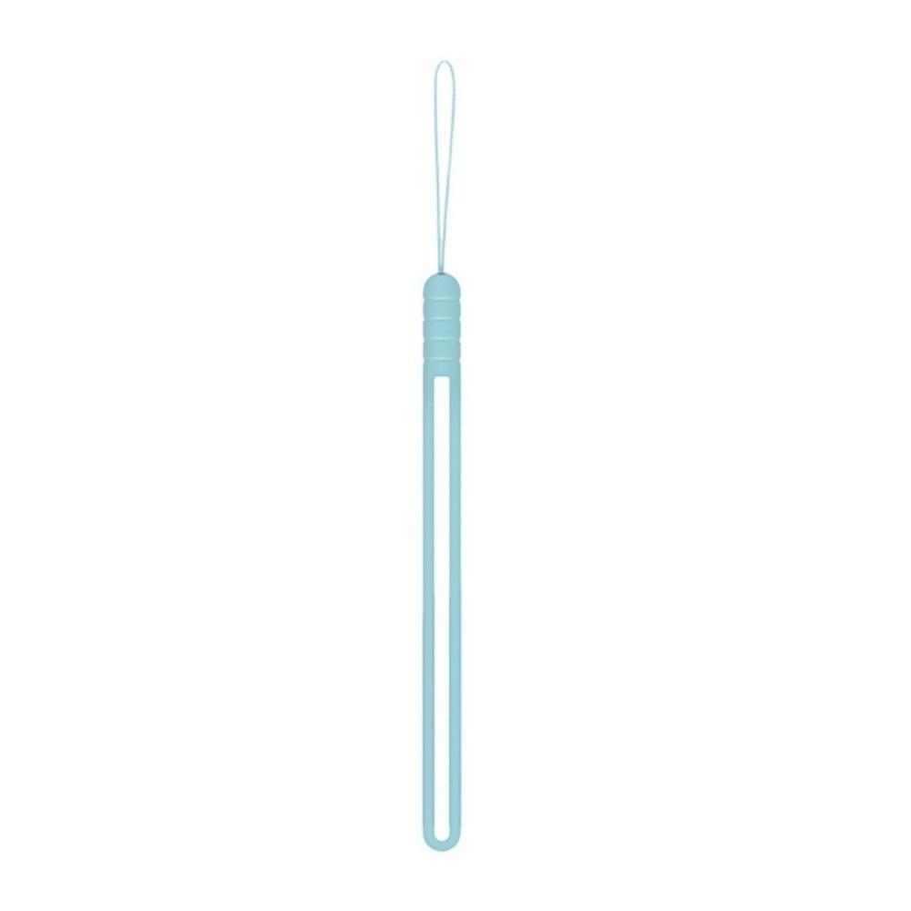 Resistant Dirt Phone Lanyard Macaron Colored Wrist Lanyard Universal Silicone Lanyard  Mobile Phone Blue 4-Section