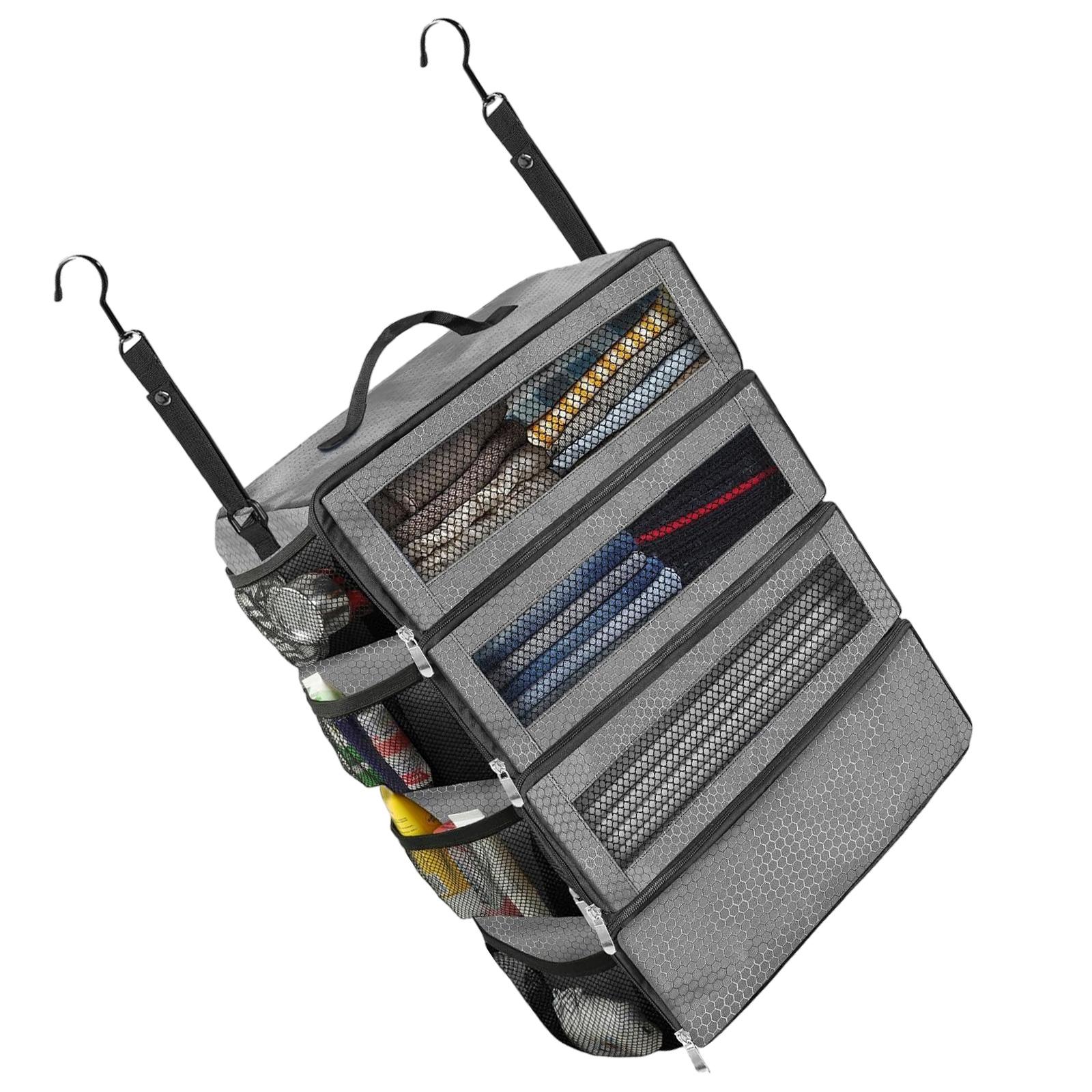 Складная дорожная сумка для хранения одежды Уникальная складная сумка для хранения одежды с несколькими секциями для аккуратного расположения серый