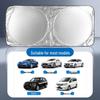 Double Circle Car Sunshade - 150x70CM, Thick Silver-Coated Fabric, Logo Customizable
