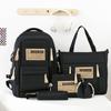 4pcs/set Backpack Female Junior High School Large Capacity High School College Style Schoolbag Outdoor anti backpack