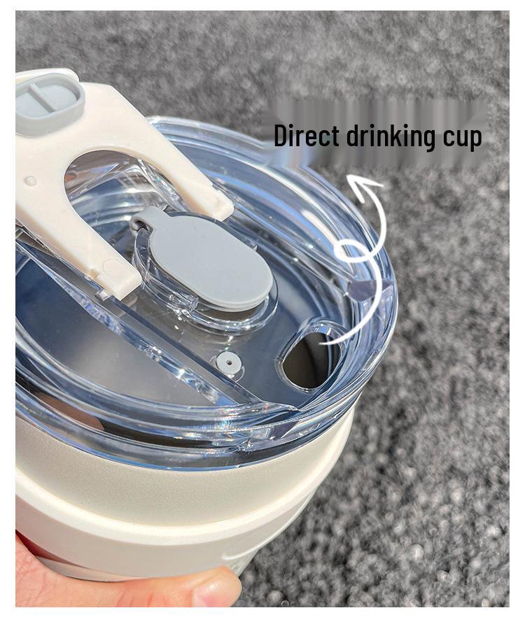 Tazza termica a doppia bevanda di grande capacità con cannuccia e manico - Ideale per sport all'aperto e ufficio