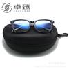 Large Black Oxford Cloth Eyeglass Case: Portable, Anti-Pressure, Sports Cycling with Hook, Customizable Print Option