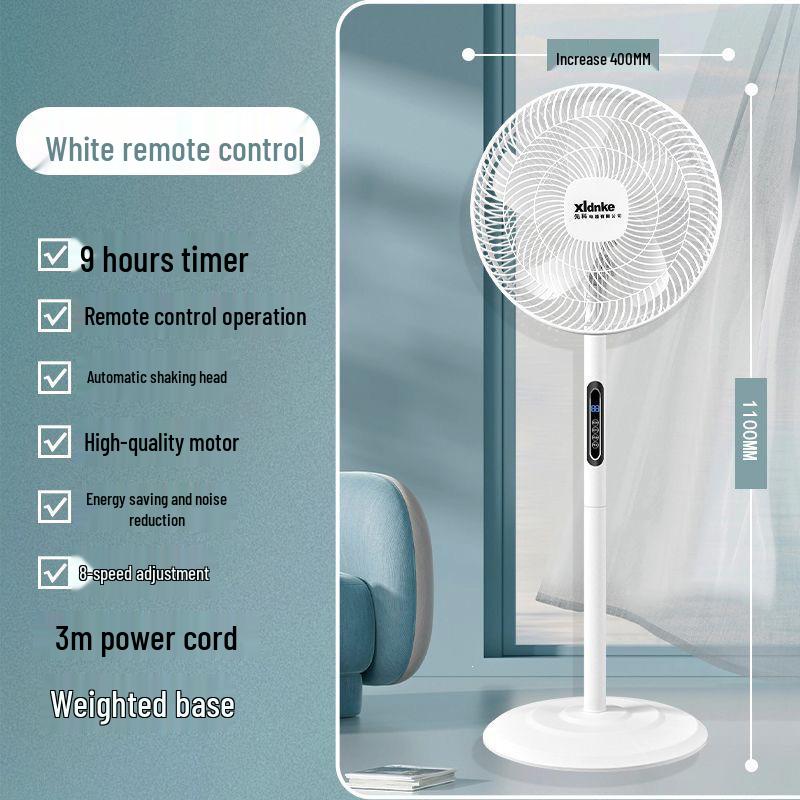 Xianke Ultra-Quiet Floor-Standing Fan with Remote Control for Home, Office, and Dormitory