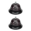2Pcs Service Bell Exquisite Clear Sound Classic Shape Polishing Glossy Nonslip Base Call Bell for Hotel Restaurant