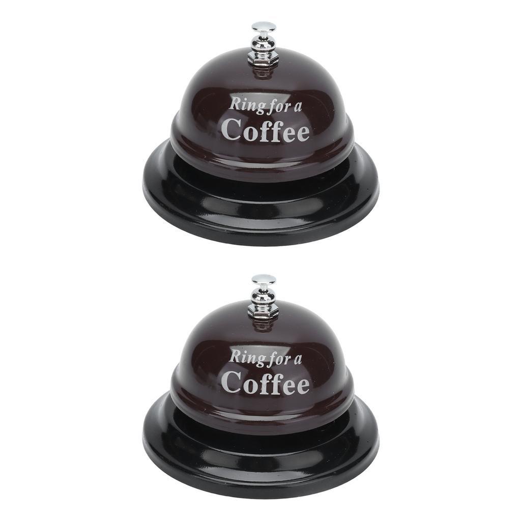 2Pcs Service Bell Exquisite Clear Sound Classic Shape Polishing Glossy Nonslip Base Call Bell for Hotel Restaurant