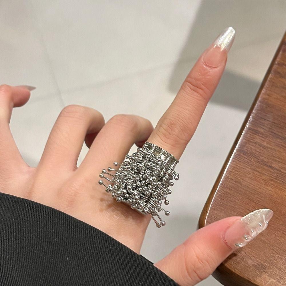 Design Open Index Finger Ring Chunky Style Exaggerated Design Open Rings Vintage Style Geometric Shape Chunky Jewelry
