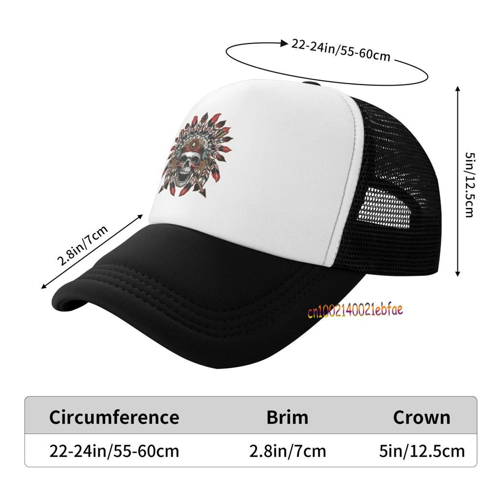 Skull Print Fashion Mesh Baseball Caps Hats Chief Original Hip Hop Snapbacks Brim Bones Gorra Sports Snapback Caps for Unisex Women